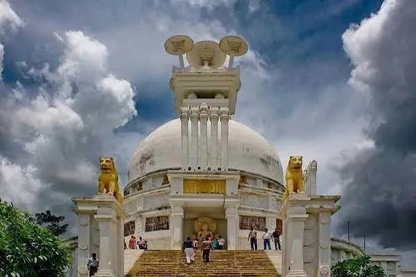 The white marble Dhauli Shanti Stupa